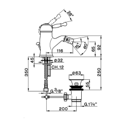 Смеситель для биде Cisal Arcana Royal AY00055021, хром
