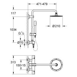 Grohe Rainshower 27032001 Душевая система, с термостатом