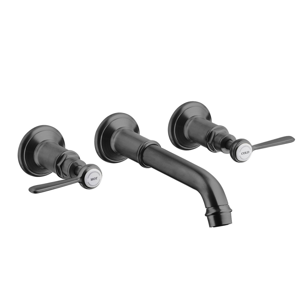 Фото AXOR Montreux 16534340 Настенный смеситель для раковины (Шлифованный черный хром)