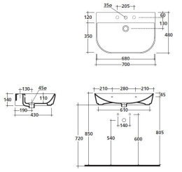 Фото Подвесная раковина Galassia M2 (5206)