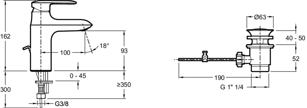 Фото Донный клапан Jacob Delafon Kumin (E99444-CP) хром