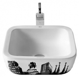 Фото Накладная раковина 40 см Roca Urban (32765S00U) белый, рисунок