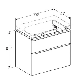 Тумба для раковины Geberit Smyle Square 500.353.JR.1 с ящиками выдвижными, цвет фасада: пекан