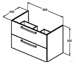 Фото Тумба под раковину Ideal Standard Tempo E3242WG (белый глянец)