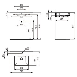 Раковина Ideal Standard Strada K078701, 70см, белый