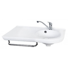 Фото Раковина над стиральной машиной Кувшинка Лонг 80х50 см с сифоном кронштецнами