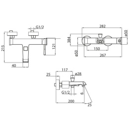 Фото Смеситель для ванны и душа BelBagno Mille MIL-VASM-CRM
