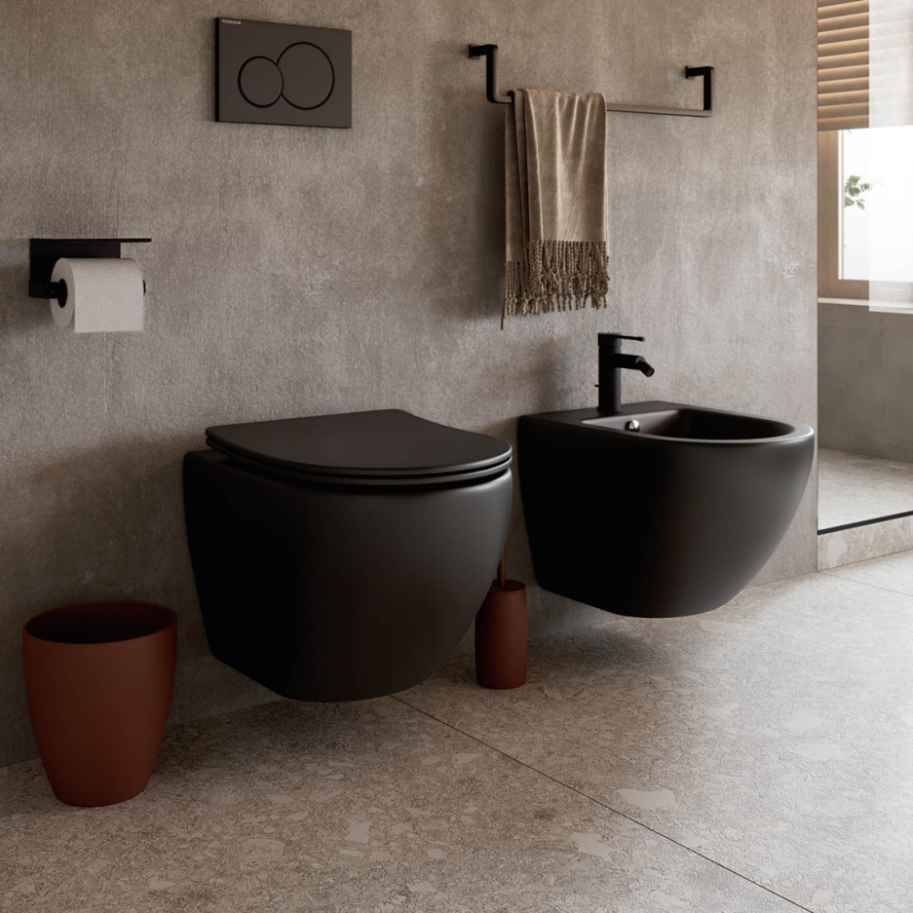 Подвесной унитаз Ceramica Nova METROPOL CN4002MB с сиденьем