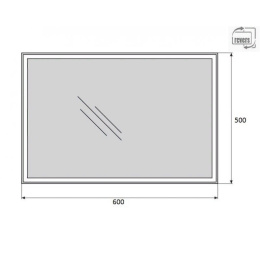 Зеркало BelBagno SPC-GRT-500-600-LED-BTN 50 x 60 см со встроенным светильником