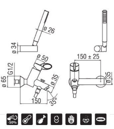 NOBILI Oz OZ110CR Смеситель для ванны (хром)