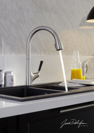 Фото Смеситель Jacob Delafon Malleco E77748-VS для кухонной мойки c выдвижным изливом, сенсорный