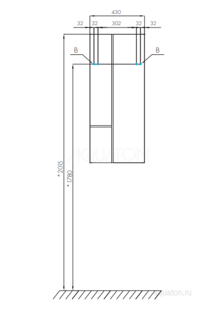 Шкафчик Aquaton Мишель дуб эндгрейн, белый 1A243903MIX40