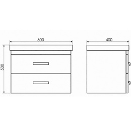 Тумба-умывальник Comforty Никосия 60П дуб темный с раковиной Fest 60 F01