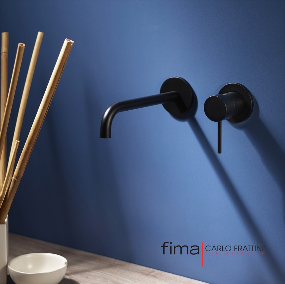 FIMA Carlo Frattini Spillo Up F3051LX9NS - Настенный смеситель для раковины, излив 202 мм (черный ма