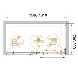 Душевой уголок Cezares Stylus-M AH-1 160x80