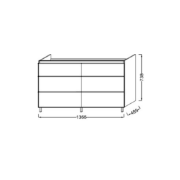 Тумба под раковину Jacob Delafon ODEON UP 140х75 белый, EB996-N18