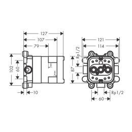 Axor Universal Shower 35361180 Скрытая часть верхнего душа