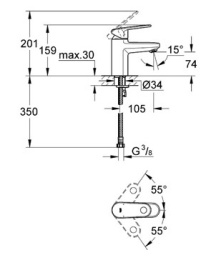 Grohe Europlus 2 33163002 Смеситель для раковины, стандартный