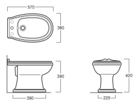 Биде Simas Arcade AR 823 bi*3 напольное