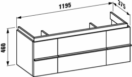 Фото Тумба под раковину Laufen Case For Palace 4.0130.2.075.519.1, 120 см, , 2 ящика, 2 дверцы, мелованны