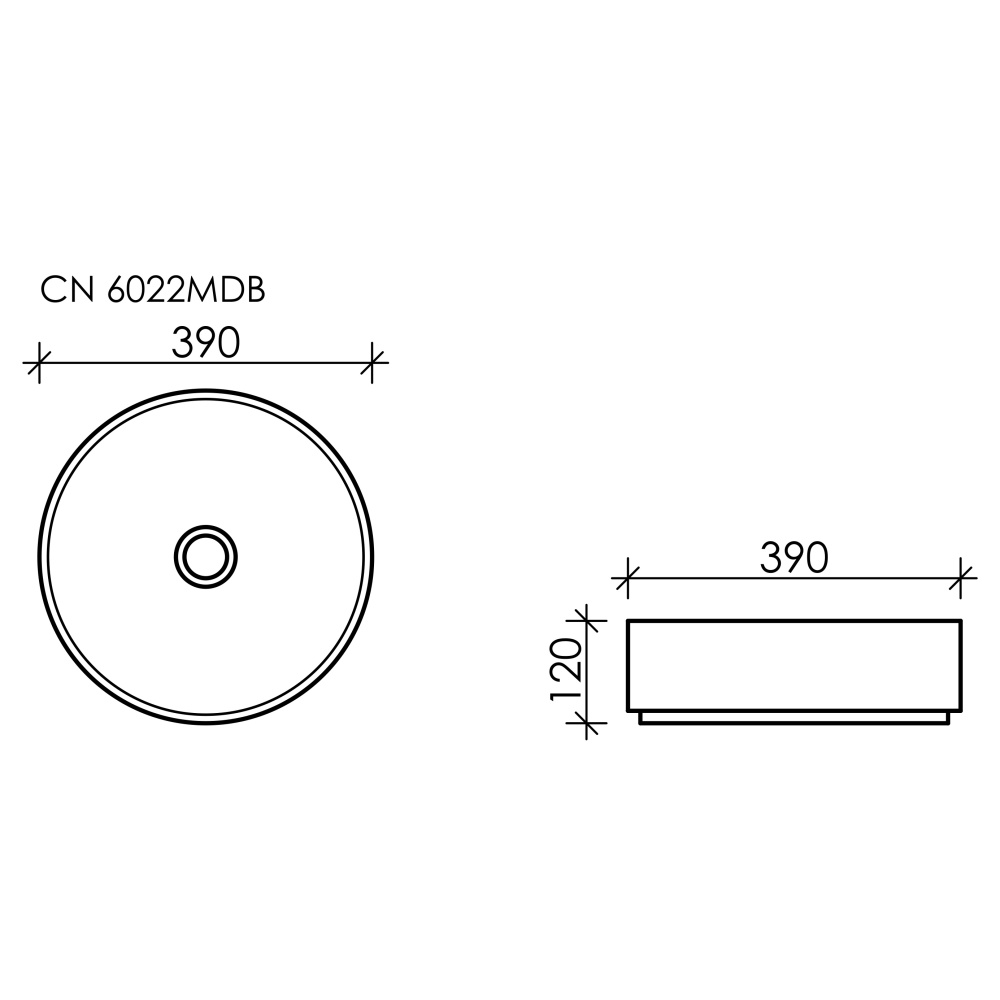 Накладная раковина Ceramica Nova ELEMENT CN6022MDB
