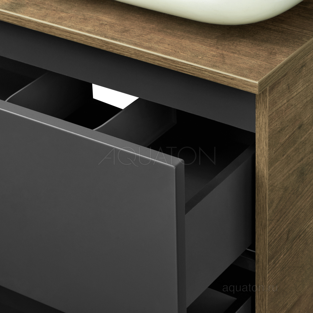 Фото Тумба под раковину Aquaton Терра 85 дуб кантри, антрацит 1A247201TEKA0