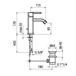 Смеситель для раковины Webert Azeta AZ830102015