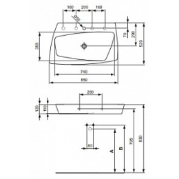 Ideal Standard Simply U T0975MA (85 см)