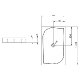 Душевой поддон из искусственного камня Radaway Paros D 80x160x13 белый MBD8016-03-1
