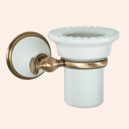 Стакан для щеток Tiffany World Harmony TWHA109bi/br, белый/бронза
