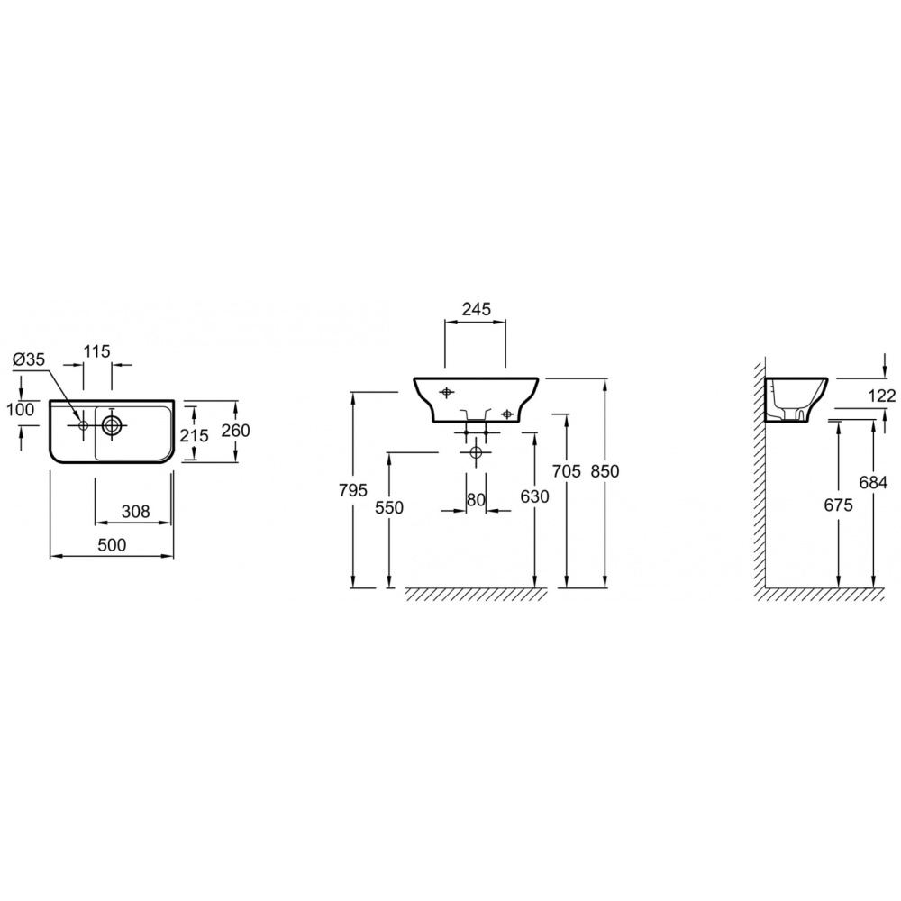 Раковина Jacob Delafon Structura EGJ112-00, 50 см