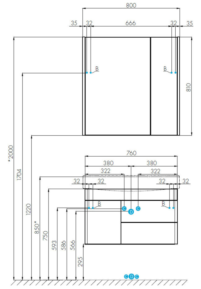 Фото Тумба под раковину Aquaton Беверли 80 белый 1A235501BV010