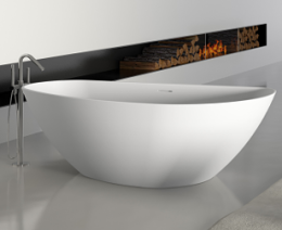 Асимметричная ванна из искусственного камня Riho Granada 170x80 белая BS1800500000000
