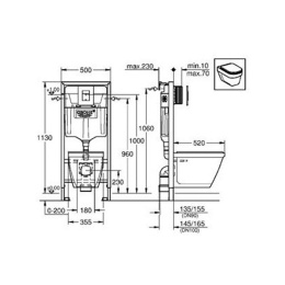Grohe Rapid SL 39186000 Комплект инсталляция и унитаз подвесной стандартные, цвет унитаза: белый