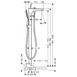 Смеситель для ванны Hansgrohe PuraVida (15473000) хром