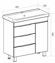 1Marka У92516 Тумба Gaula 80Н 3я 1д White