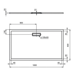 Поддон душевой Ideal Standart Ultra Flat New T4473V1 180 x 80 см ультратонкий, прямоугольный, белый