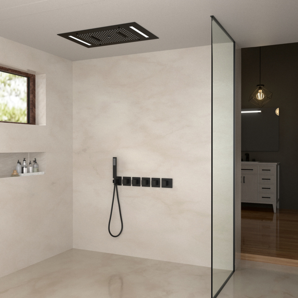 Фото Душевая система встроенная с термостатом Timo Petruma SX-5229/03SM черный