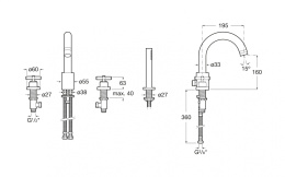 Фото Смеситель на борт ванны Roca Loft (5A0943C00) хром