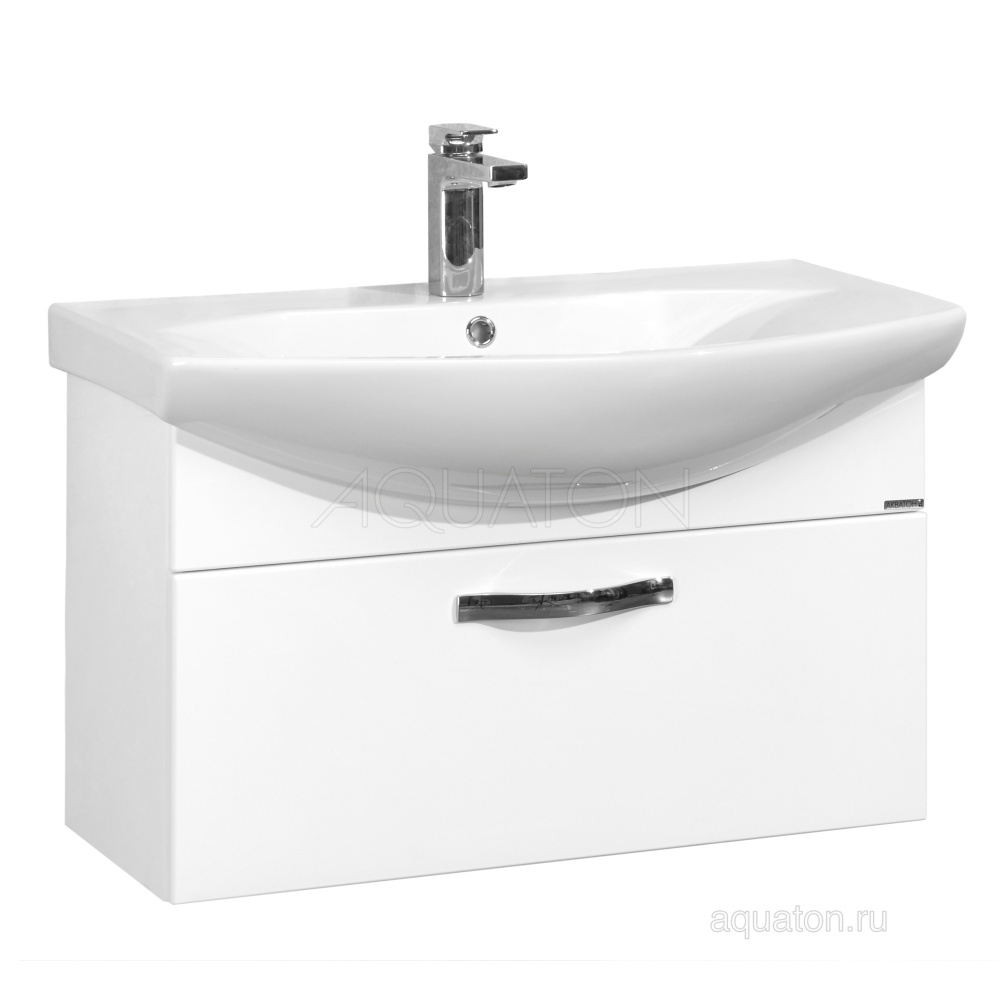 Фото Тумба под раковину Aquaton Ария 80 подвесная белый 1A141701AA010