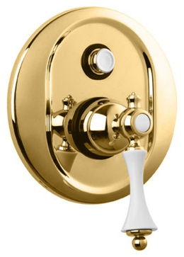 Смеситель Cezares Margot, MARGOT-VDIM-03/24-Bi для ванны и душа, золото/белый