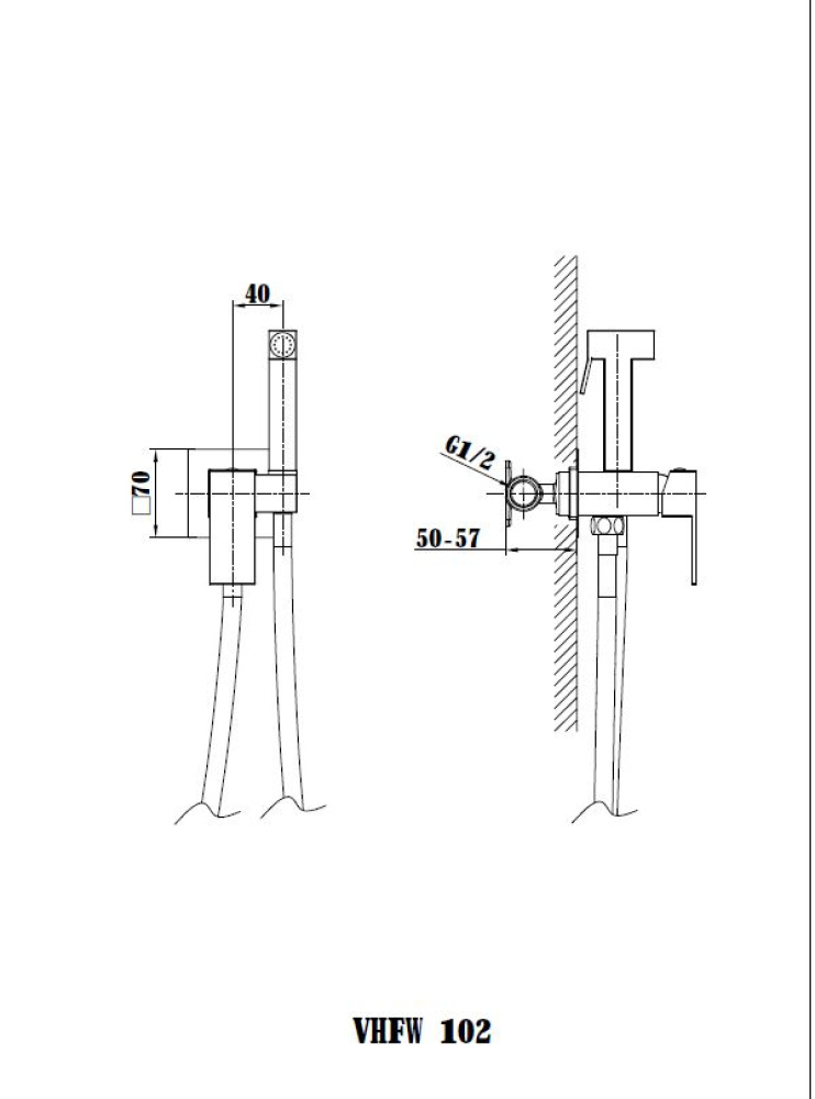 Фото Гигиенический душ Vincea (VHFW-102BG) вороненая сталь