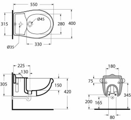 Фото Биде Azzurra Jubilaeum JUB500/SOSK bi*1 подвесное