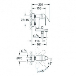 Grohe Eurostyle Cosmopolitan 23301000 Смеситель для ванны, с изливом