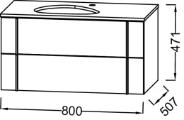 Тумба под раковину Jacob Delafon Nouvelle Vague 80 см, EB3039-G1C, белый глянцевый