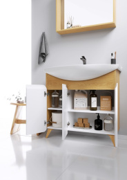 AQWELLA Basic BAS0107DZ Напольная тумба с раковиной 75 см