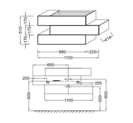 Фото Тумба под раковину Jacob Delafon Pacific 110 см, EB782-R3, подвесная, малиновый лак/белая береза шпо