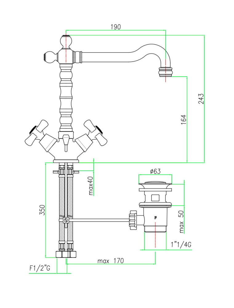 Фото Смеситель для раковины Webert Armony AM700302065
