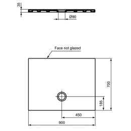 Душевой поддон 90X70 см Ideal Standard STRADA T2571YK