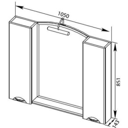 Зеркало-шкаф Aquanet Асти 105 черный
